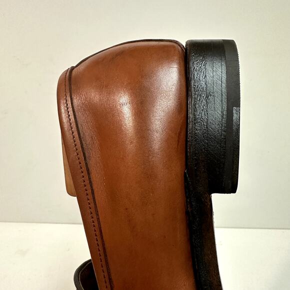 FULLY RESOLED Alden 3556 Plaza Penny Loafer Burnished Dark Tan Calfskin USA 10 D - Picture 12 of 13